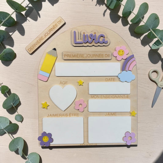 My First/Last Day of... Personalized Board Rainbow