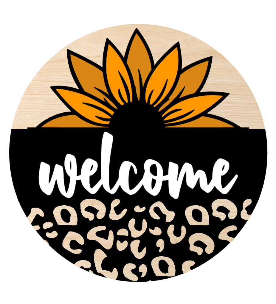 Round Sign - Sunflower Welcome